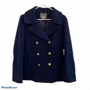 J Crew Majesty Peacoat Blue Stadium Cloth size 8